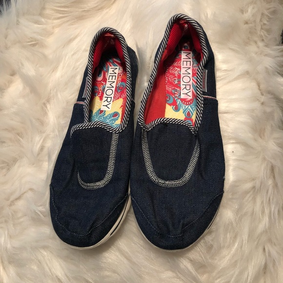 denim skechers go walk
